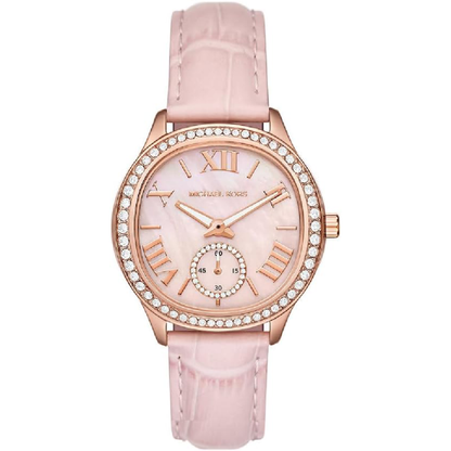 Michael Kors Women’s | Pink Leather Strap Mother Of Pearl Dial 38mm MK4820