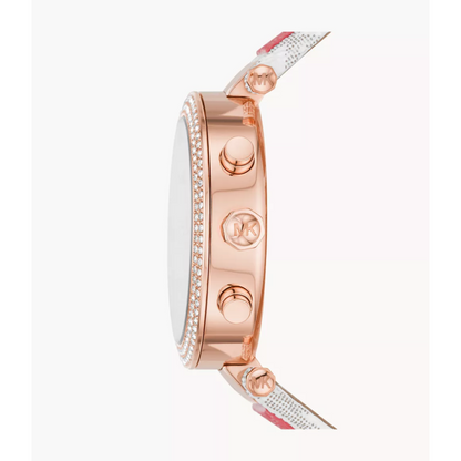Michael Kors Women’s | Chronograph Pink & White PVC Strap White Dial 39mm MK6951