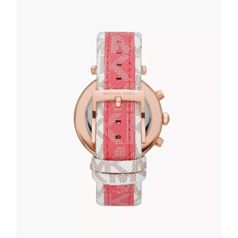 Michael Kors Women’s | Chronograph Pink & White PVC Strap White Dial 39mm MK6951
