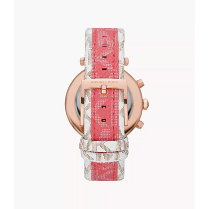 Michael Kors Women’s | Chronograph Pink & White PVC Strap White Dial 39mm MK6951