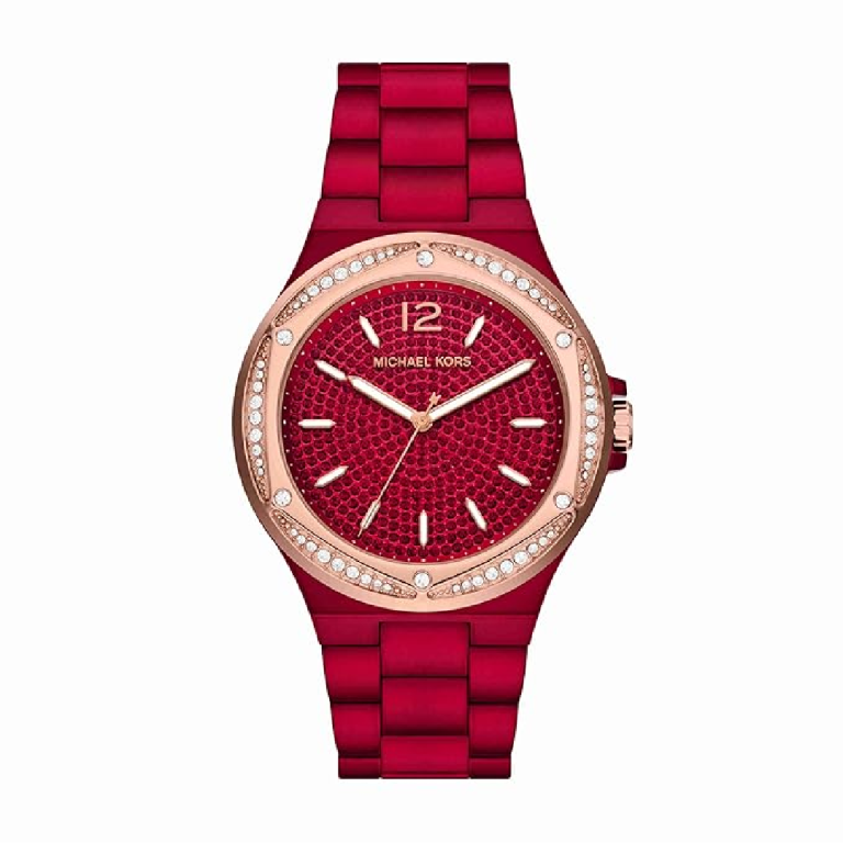 Michael Kors Women’s Quartz Red Stainless Steel Red Dial 43mm Watch MK7455