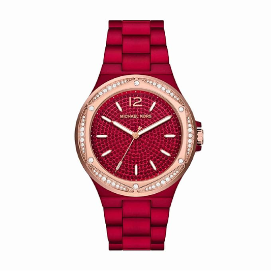 Michael Kors Women’s Quartz Red Stainless Steel Red Dial 43mm Watch MK7455