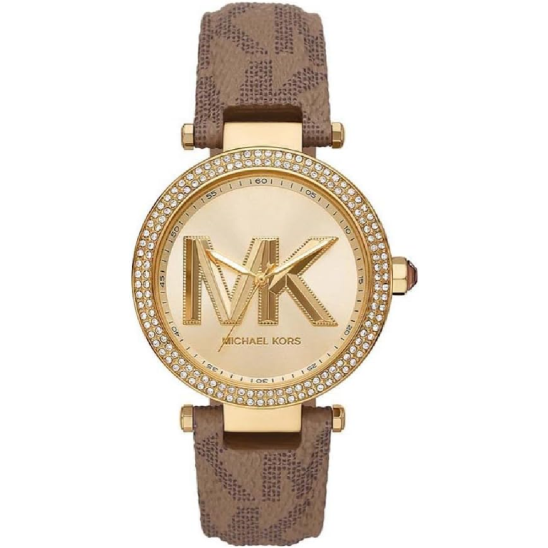 Michael Kors Women’s | Brown PVC Strap Gold Dial 39mm  MK2973