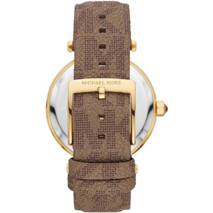 Michael Kors Women’s | Brown PVC Strap Gold Dial 39mm  MK2973