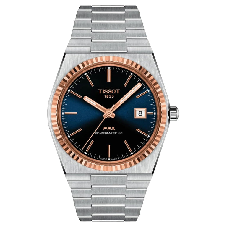 TISSOT Men’s Swiss Made Powermatic Stainless Steel Blue & Black Dial 40mm Watch T931.407.41.041.00