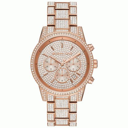 Michael Kors Women’s | Rose Gold Stainless Steel Rose Gold Pave Dial 41mm MK6748