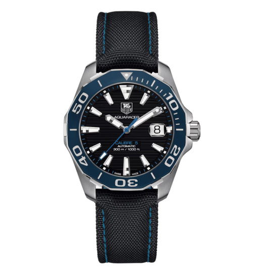 Tag Heuer Aquaracer Men’s Automatic Swiss Made Black Nylon Strap Black Dial 41mm | WAY211B.FC6363