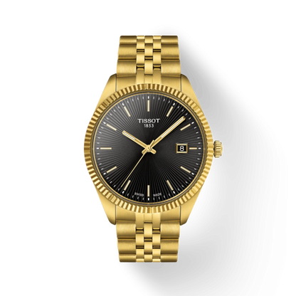 TISSOT Men’s Quartz Swiss Made Gold Stainless Steel Black Dial 40mm Watch T156.410.33.051.00