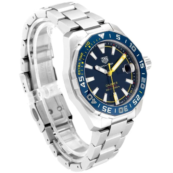 Tag Heuer Aquaracer Men’s Automatic Swiss Made Silver Stainless Steel Blue Dial 43mm Watch WAY201H.BA0927 - twentyfour