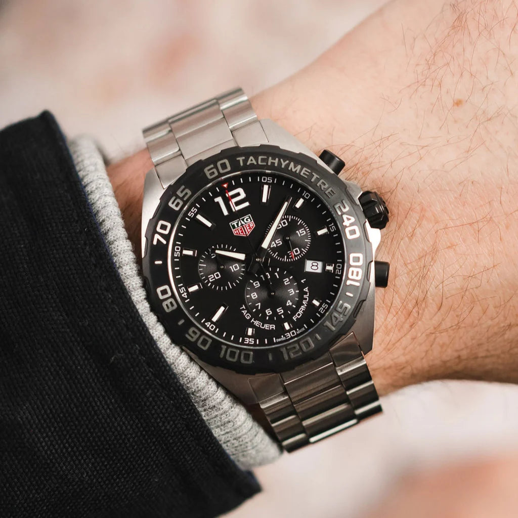 Tag Heuer Formula 1 Men’s Quartz Swiss Made Silver Stainless Steel Black Dial 43mm CAZ1010.BA0842 - twentyfour