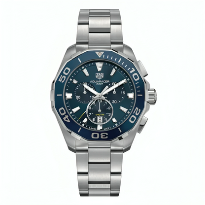Tag Heuer Aquaracer Men’s Quartz Swiss Made Silver Stainless Steel Blue Dial 43mm | CAY111B.BA0927