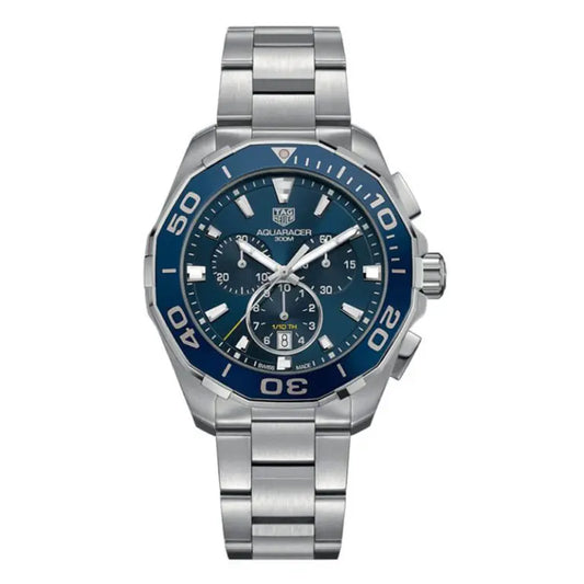 Tag Heuer Aquaracer Men’s Quartz Swiss Made Silver Stainless Steel Blue Dial 43mm CAY111B.BA0927 - twentyfour