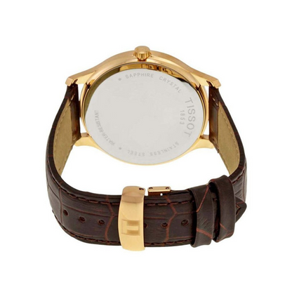 TISSOT Men’s Quartz Brown Leather Strap Silver Dial 42mm Watch T063.610.36.038.00