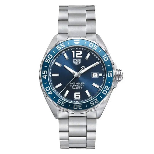 Tag Heuer Formula 1 Men’s Automatic Swiss Made Silver Stainless Steel Blue Dial 43mm Watch WAZ2015.BA0842