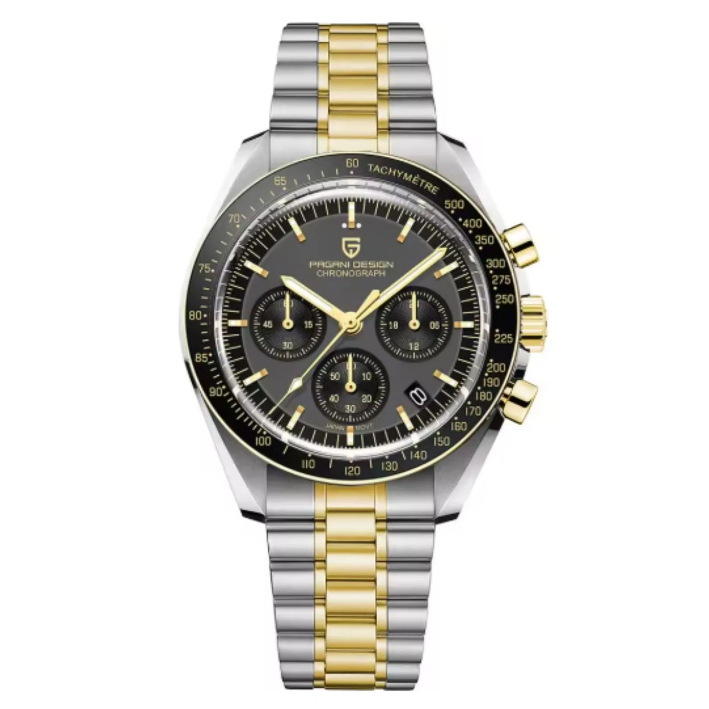 Pagani Design PD-1701 | Speedmaster Chain | Two tone  Gold Digit