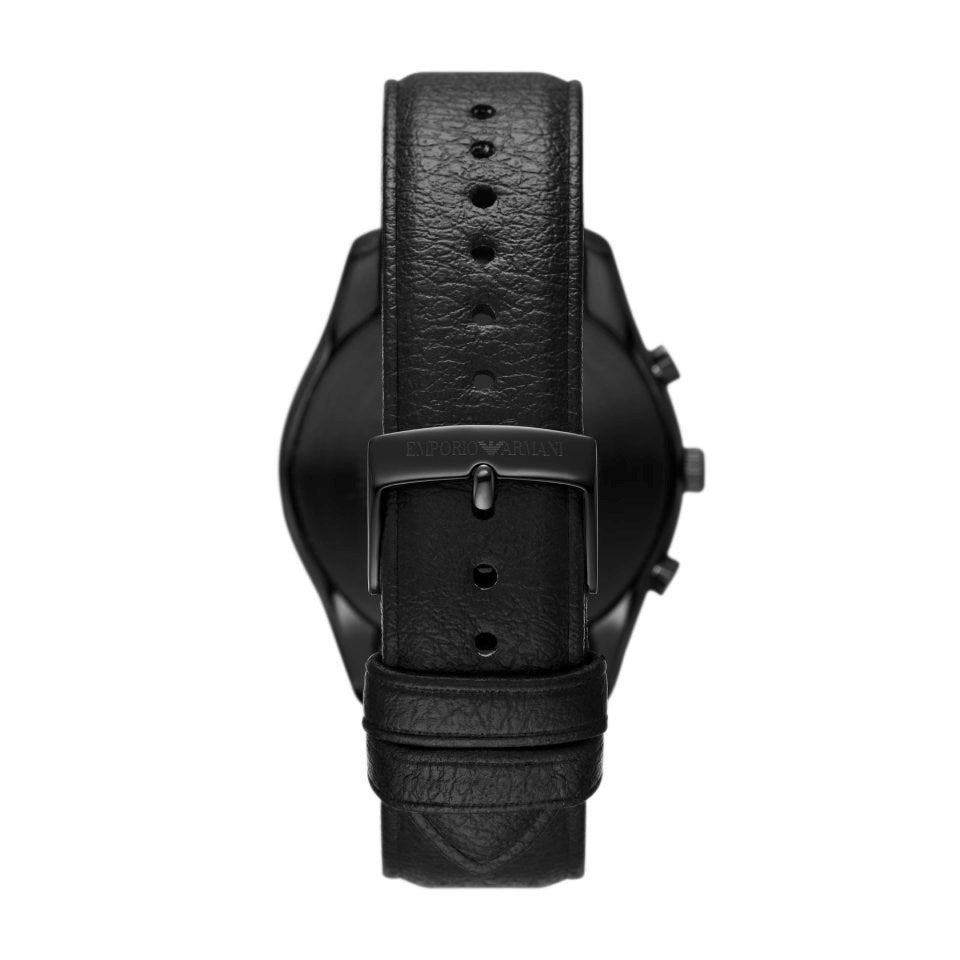 Emporio Armani Chronograph Black Leather Watch AR11583