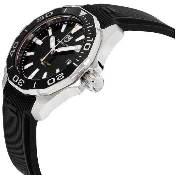 Tag Heuer Aquaracer Men’s Quartz Swiss Made Black Silicone Strap Black Dial 41mm | WAY111A.FT6151