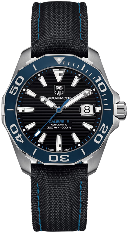 Tag Heuer Aquaracer Men’s Automatic Swiss Made Black Nylon Strap Black Dial 41mm | WAY211B.FC6363