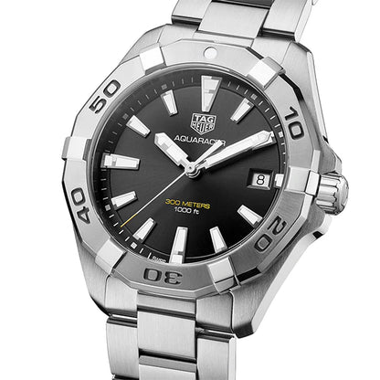 Tag Heuer Aquaracer Men’s Quartz Swiss Made Silver Stainless Steel Black Dial 41mm | WBD1110.BA0928