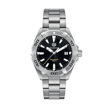 Tag Heuer Aquaracer Men’s Quartz Swiss Made Silver Stainless Steel Black Dial 41mm | WBD1110.BA0928