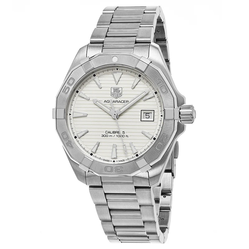 Tag Heuer Aquaracer Men’s Automatic Swiss Made Silver Stainless Steel Grey Dial 41mm | WAY2111.BA0928