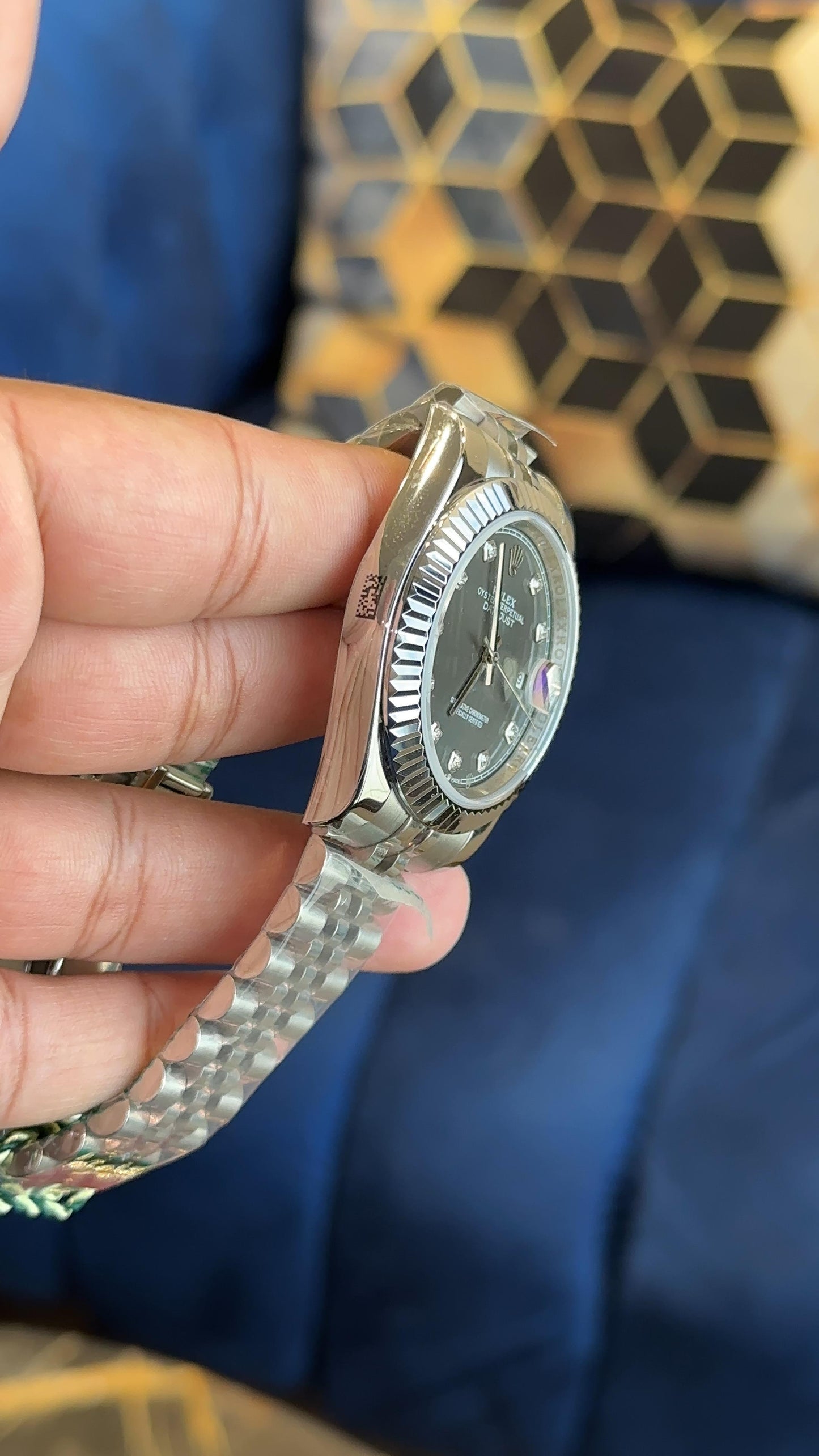 Datejust | Silver Chain | Grey Diamond Dial