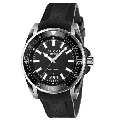 Gucci Men’s | Quartz Black Silicone Strap Black Dial 45mm YA136204