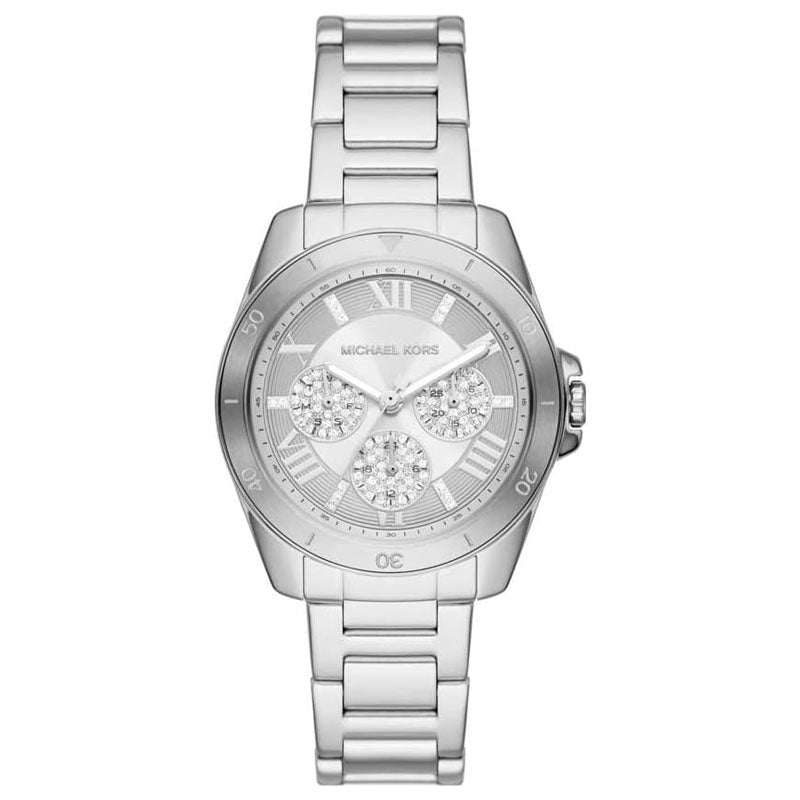 Michael Kors Women’s Quartz Silver Stainless Steel White Dial 36mm Watch MK7263