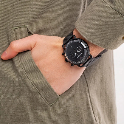 Emporio Armani Men’s Chronograph Quartz Stainless Steel Black Dial 43mm AR 11264