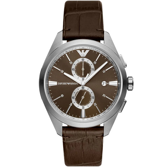 Emporio Armani Watch For Men With Brown dial Leather strap Brown 43mm Dial AR 11482