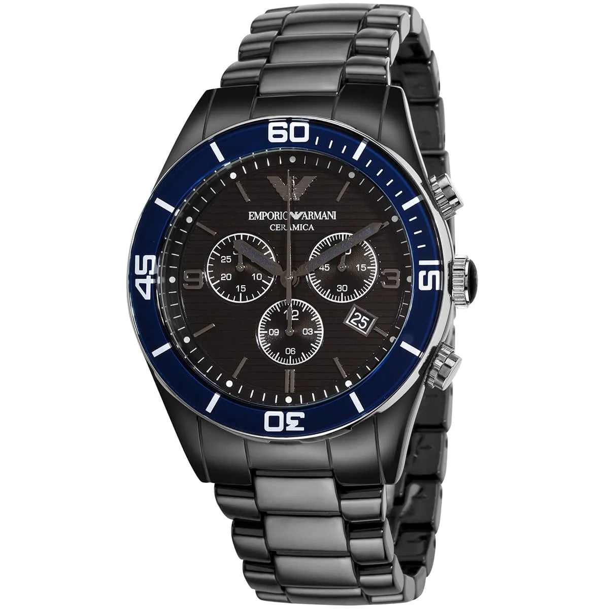 Emporio Armani Men’s Chronograph Stainless Steel Black Dial 43mm Watch AR1429