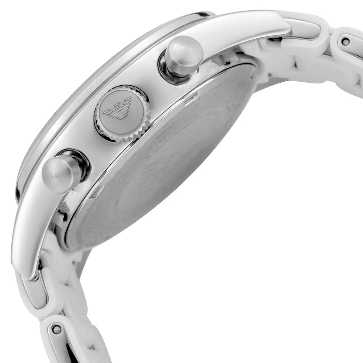 Emporio Armani Women’s | Chronograph Quartz White Silicone & Stainless Steel Chain White Dial 39mm AR5867