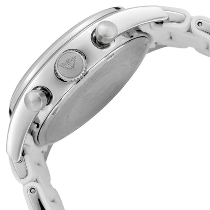 Emporio Armani Women’s | Chronograph Quartz White Silicone & Stainless Steel Chain White Dial 39mm AR5867