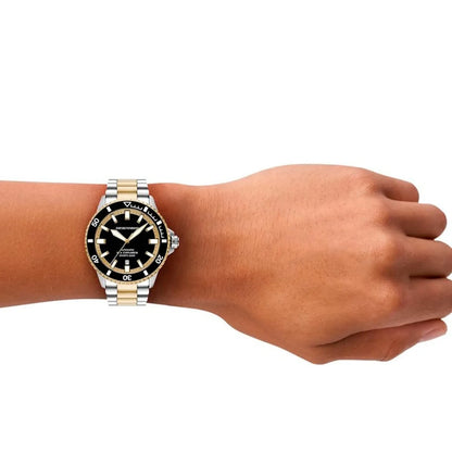 Emporio Armani Men’s Automatic Two-Tone Stainless Steel Black Dial 42mm Watch AR 60089