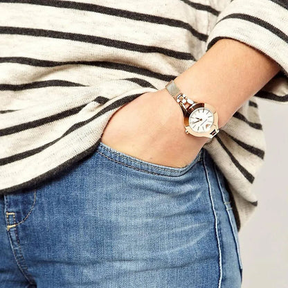 Emporio Armani Women’s Quartz Gold Stainless Steel Mother of Pearl Dial 34mm Watch AR 7390