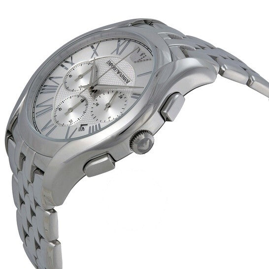 Emporio Armani Men’s Chronograph Stainless Steel Silver Dial 45mm AR 1702