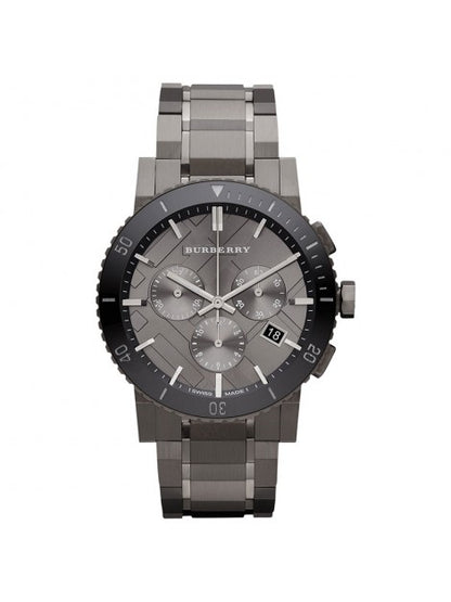 Burberry Men’s  Black Stainless Steel Dark Grey Dial 42mm Watch BU9381