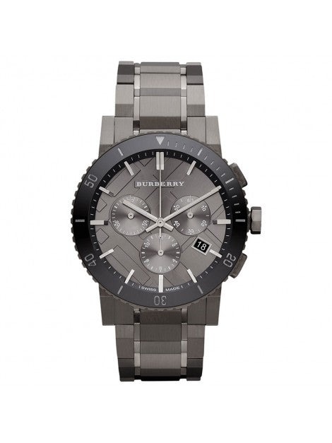 Burberry Men’s  Black Stainless Steel Dark Grey Dial 42mm Watch BU9381