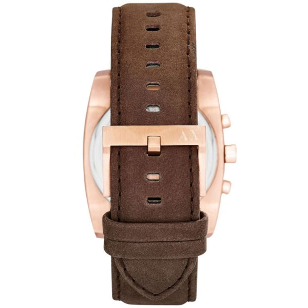 Armani Exchange Men’s Quartz Brown Leather Strap Brown Dial 40mm Watch AX2252