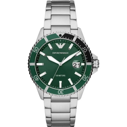 Emporio Armani Men’s Quartz Stainless Steel Green Dial 42mm AR11338