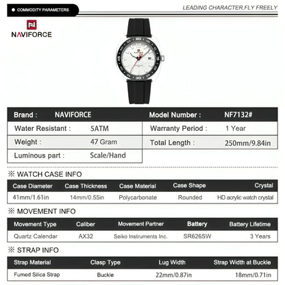 Naviforce NF-7132 Textured Dial Sport Watch