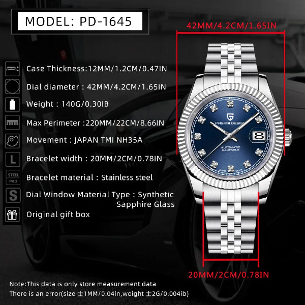Pagani Design PD-1645 | Datejust Diamond Digit