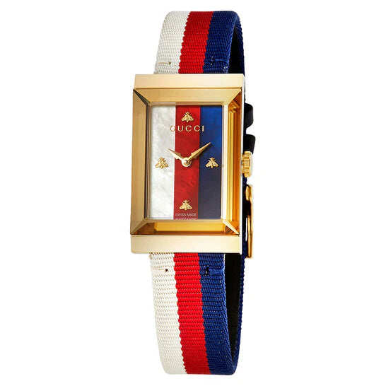 Gucci Women’s | Quartz Multi Color Leather Strap Multi Color Dial 21mm  YA147405