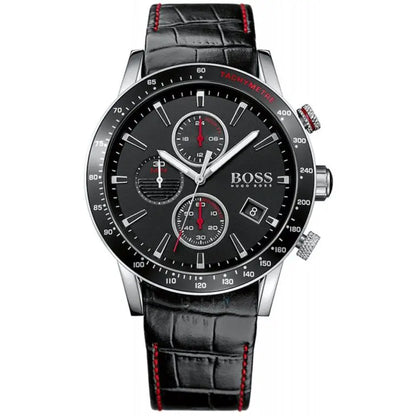 Hugo Boss Men’s Quartz Leather Strap Black Dial 44mm 1513390