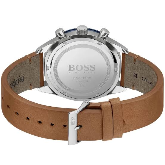Hugo Boss Men’s Quartz Lather Strap Blue Dial 44mm Watch 1513860