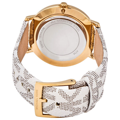 Michael Kors Women’s Quartz White Leather Strap White Dial 38mm Watch MK-2858