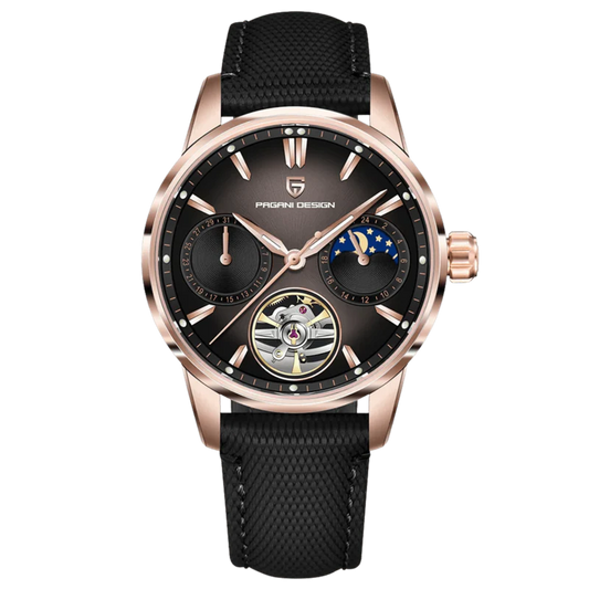 Pagani Design PD-YS021 | Rose Gold Black Strap