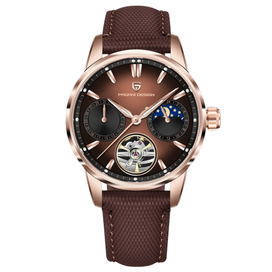 Pagani Design PD-YS021 | Rose Gold Brown Strap