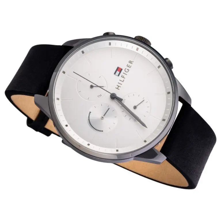 Tommy Hilfiger Men’s Quartz Leather Strap Silver Dial 44mm Watch 1791489 - twentyfour