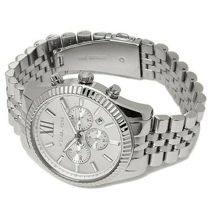 Michael Kors Men’s | Chronograph Quartz Stainless Steel | Silver Dial 45mm Watch MK 8405 - twentyfour